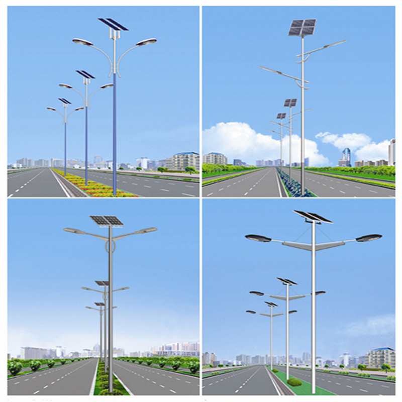 Farola solar de doble brazo