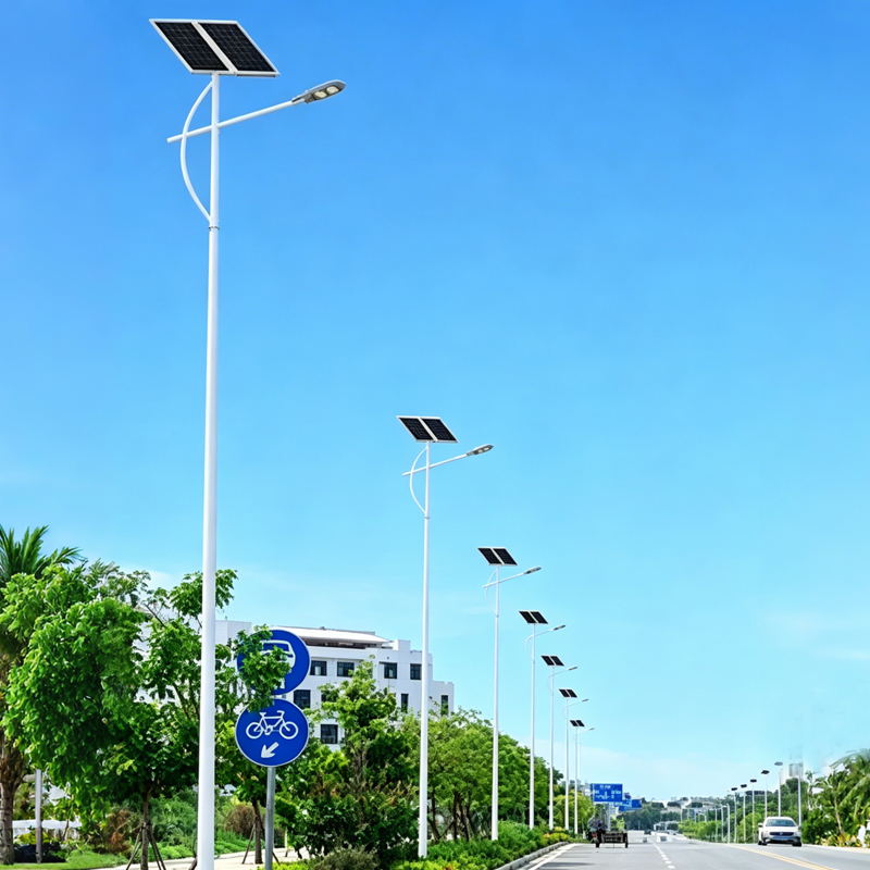 Farola solar de un solo brazo