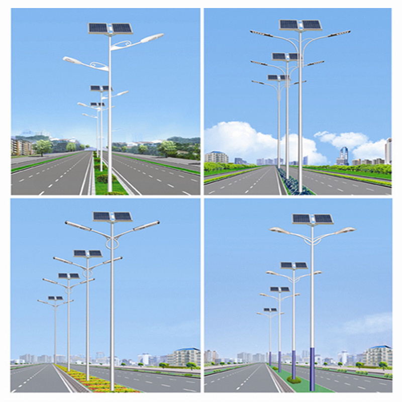 Farola solar de doble brazo