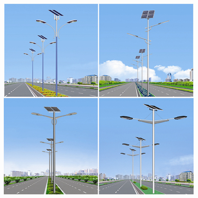 Farola solar de doble brazo
