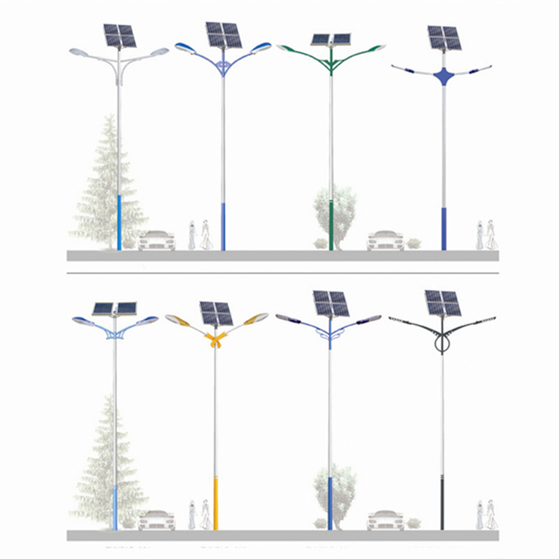 Farola solar de doble brazo