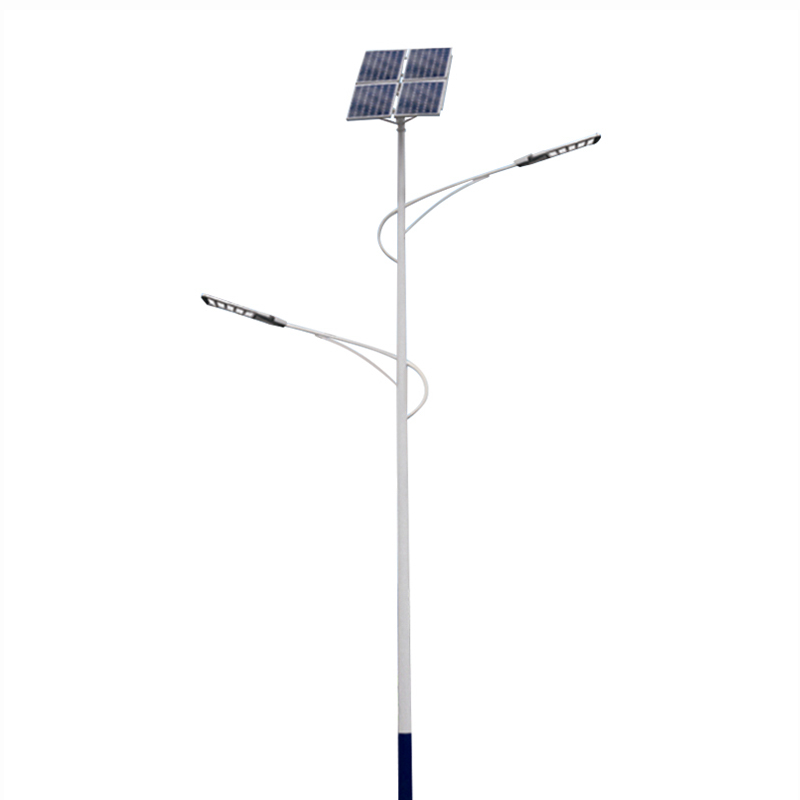 Farola solar de doble brazo